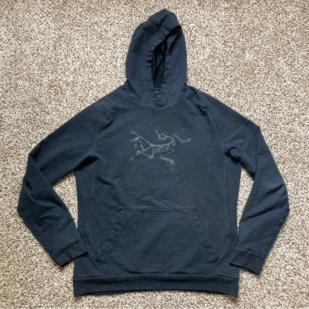 Arc’teryx Hoodie Mens Large Black Heather Pullover Fleece Sweatshirt